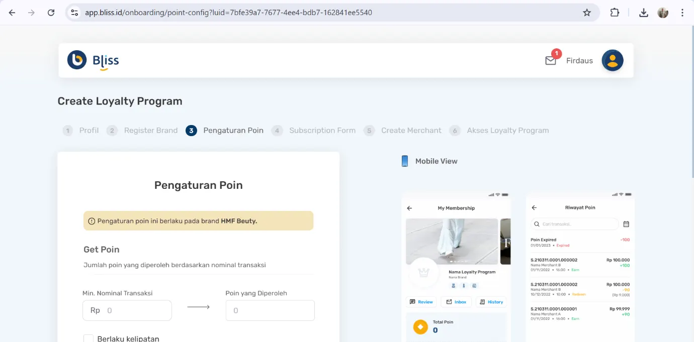 mengatur point brand
